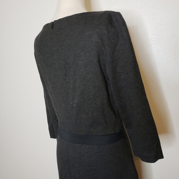 Trina Turk LA Romano Dress Gray Belted Ruched Barbiecore Classic Dark Gray - Picture 7 of 11